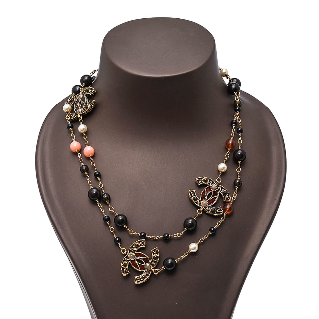 Chanel - Multicolor Gripoix Poured Glass CC Long Chain Necklace